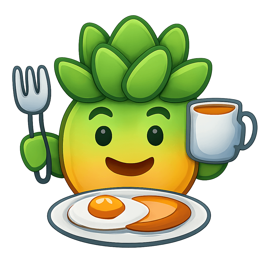 a succulent plant having breakfast