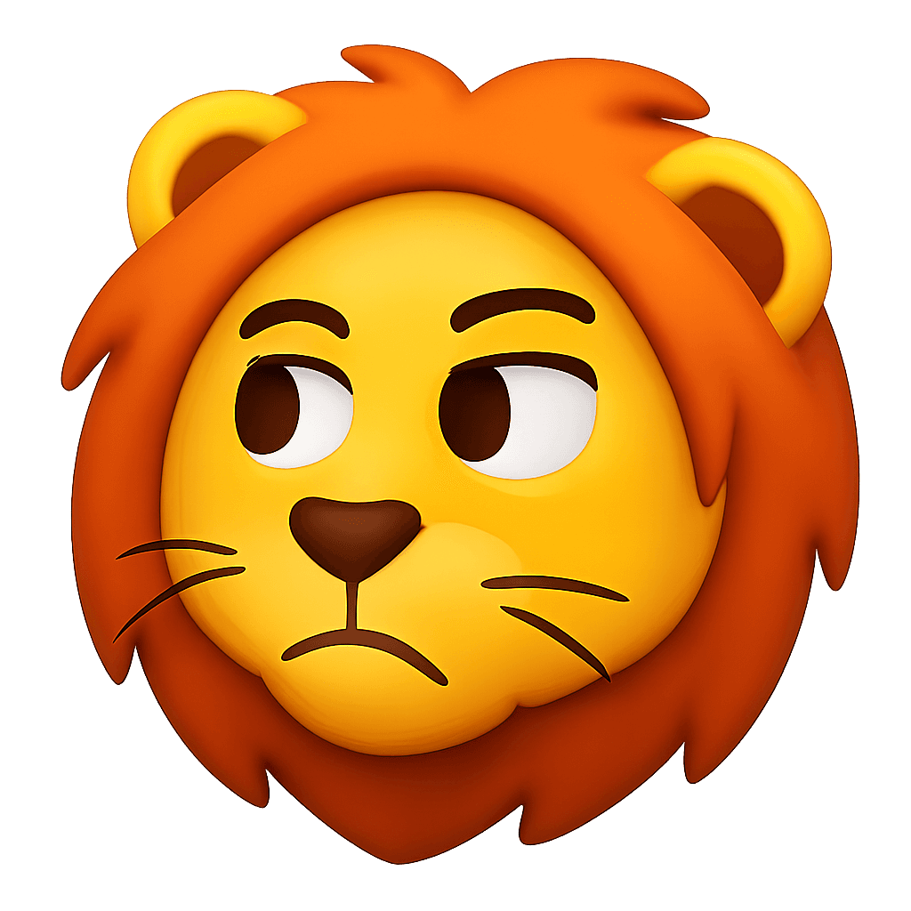 Un leone che ti guarda con una faccia sospettosa (tipo il meme del cane che ti guarda laterale sospettoso)